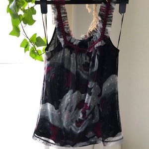 express red/black sleeveless lined top